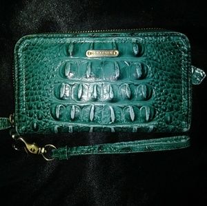 Brahmin Riley Clutch Wristlet Wallet in Bayleaf